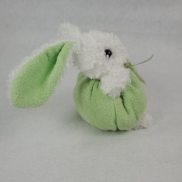 Friendzies Bunny Rabbit Plush White Green 6 Inch Target 2001 Stuffed Animal Toy - Picture 4 of 8